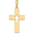thumbnail image 1 of Solid 10K Yellow Gold Polished Cut-Out Cross Charm - 22.9mm, 1 of 6