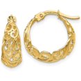 thumbnail image 1 of Solid 10K Yellow Gold Polished Hinged Hoop Earrings - 16mm, 1 of 6