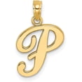 thumbnail image 1 of Solid 10K Yellow Gold Polished P Script Initial Charm - 18mm, 1 of 6