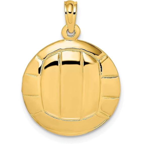 Solid 10K Yellow Gold Polished VolleyBall Charm - 22.5mm