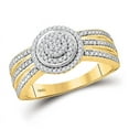 thumbnail image 1 of Solid 10K Yellow Gold Real Natural Diamond Cluster Engagement Ring 1/5 Carat - Size - 7 ( .20 Cttw ), 1 of 2