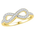 thumbnail image 1 of Solid 10K Yellow Gold Real Natural Diamond Infinity Anniversary Ring for Women 1/5 Carat - Size - 6 ( .20 Cttw ), 1 of 2