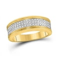 thumbnail image 1 of Solid 10K Yellow Gold Real Natural Diamond Mens Wedding Band Ring 1/4 Carat - Size - 12 ( .25 Cttw ), 1 of 4