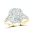 thumbnail image 1 of Solid 10K Yellow Gold Real Natural Diamond Octagon Ring for Women 3/4 Carat - Size - 5 ( .71 Cttw ), 1 of 2