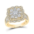 thumbnail image 1 of Solid 10K Yellow Gold Real Natural Diamond Square Ring for Women 2 Carat - Size - 9 ( 2.12 Cttw ), 1 of 2