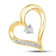thumbnail image 1 of Solid 10K Yellow Gold Real Natural Diamond Womens Heart Pendant Charm .01 Carat ( .01 Cttw ), 1 of 2