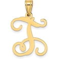 thumbnail image 1 of Solid 10KY Yellow Gold Initial Letter T Pendant, 1 of 6