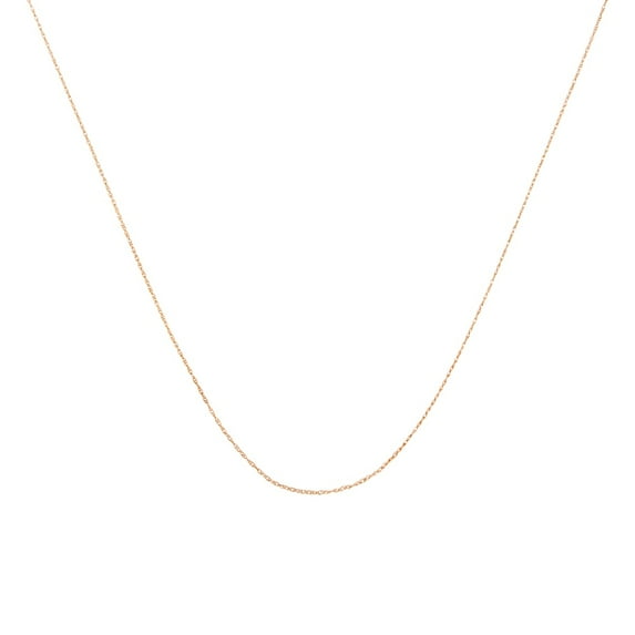Solid 10k Gold 0.5MM Rope Chain Necklace. Unisex Chain - Choice of Metal Colors & 16" or 18" or 20" Lengths