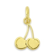 Golden Fire Solid 10k Gold Cherry Charm - Jewelry Gifts for Women