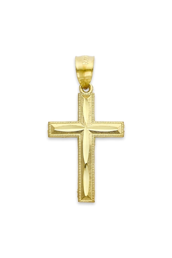 Cross Necklace Pendants 10k Gold, Diamond Cut Jewelry Gifts