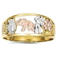 thumbnail image 1 of Solid 10k Gold Two-tone & White Rhodium Good Luck Ring (8mm) - Size 8, 1 of 2