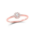 thumbnail image 1 of Solid 10k Rose Gold Round Diamond Halo Solitaire Bridal Engagement Wedding Anniversary Ring Band 1/5 Ct. - Size 7, 1 of 5