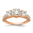 thumbnail image 1 of Solid 10k Tiara Collection Rose Gold Polished CZ Cubic Zirconia Ring - Size 9, 1 of 5