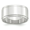thumbnail image 1 of Solid 10k White Gold 10mm Men's Flat with Step Edge Plain Classic Wedding Band Ring Size 4.5, 1 of 4