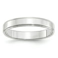 thumbnail image 1 of Solid 10k White Gold 4mm Flat with Step Edge Men's Plain Classic Wedding Band Ring Size 10, 1 of 5