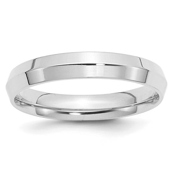 Solid 10k White Gold 4mm Knife Edge Comfort Fit Plain Classic Wedding Band Ring Size 5