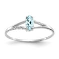 thumbnail image 1 of Solid 10k White Gold Genuine Aquamarine Blue March Gemstone Birthstone Marquise Engagement Ring Size 6.5, 1 of 6