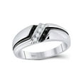 thumbnail image 1 of Solid 10k White Gold Men's Round Black Diamond Band Engagement Wedding Anniversary Ring 1/5 Ct. - Size 9, 1 of 2