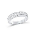 thumbnail image 1 of Solid 10k White Gold Men's Round Diamond Channel-set Engagement Wedding Anniversary Ring Band 1/4 Ct. - Size 10, 1 of 2