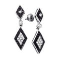 thumbnail image 1 of Solid 10k White Gold Round Black Diamond Dangle Earrings 5/8 Ct., 1 of 2