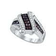 thumbnail image 1 of Solid 10k White Gold Round Chocolate Brown Diamond Crossover Engagement Wedding Anniversary Ring Band 1/2 Ct. - Size 8, 1 of 2