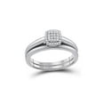 thumbnail image 1 of Solid 10k White Gold Round Diamond Bridal Wedding Engagement Ring Band Set 1/10 Ct. - Size 7.5, 1 of 2