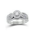 thumbnail image 1 of Solid 10k White Gold Round Diamond Bridal Wedding Engagement Ring Band Set 1/2 Ct. - Size 6, 1 of 2