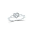 thumbnail image 1 of Solid 10k White Gold Round Diamond Heart Bridal Engagement Wedding Anniversary Ring Band 1/10 Ct. - Size 7, 1 of 2