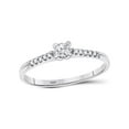 thumbnail image 1 of Solid 10k White Gold Round Diamond Solitaire Bridal Engagement Wedding Anniversary Ring Band 1/8 Ct. - Size 8.5, 1 of 2