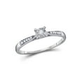 thumbnail image 1 of Solid 10k White Gold Round Diamond Solitaire Bridal Wedding Engagement Ring Band 1/10 Ct. - Size 10, 1 of 2