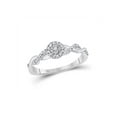 thumbnail image 1 of Solid 10k White Gold Round Diamond Solitaire Twist Woven Bridal Engagement Wedding Anniversary Ring Band 1/6 Ct. - Size 9, 1 of 2