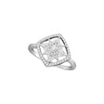 thumbnail image 1 of Solid 10k White Gold Round Diamond Square Engagement Wedding Anniversary Ring Band 1/3 Ct. - Size 8, 1 of 2