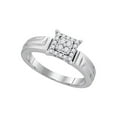 thumbnail image 1 of Solid 10k White Gold Round Diamond Square Engagement Wedding Anniversary Ring Band 1/5 Ct. - Size 5, 1 of 2