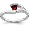 thumbnail image 1 of Solid 10k White Gold Trillion Garnet and Diamond Ring - Ring Size 7.0, 1 of 5