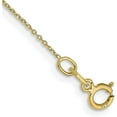 thumbnail image 1 of Solid 10k Yellow Gold 0.8mm Diamond Cut Round Open Link Cable Chain Anklet - 10", 1 of 4