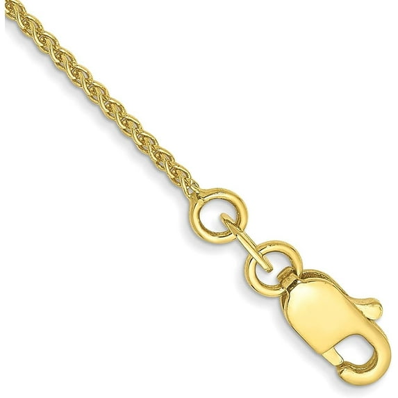 Solid 10k Yellow Gold 1.3mm Spiga Chain - 7" Bracelet