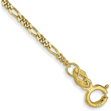 Solid 10k Yellow Gold 1.5mm Flat Figaro Pendant Chain - 16"