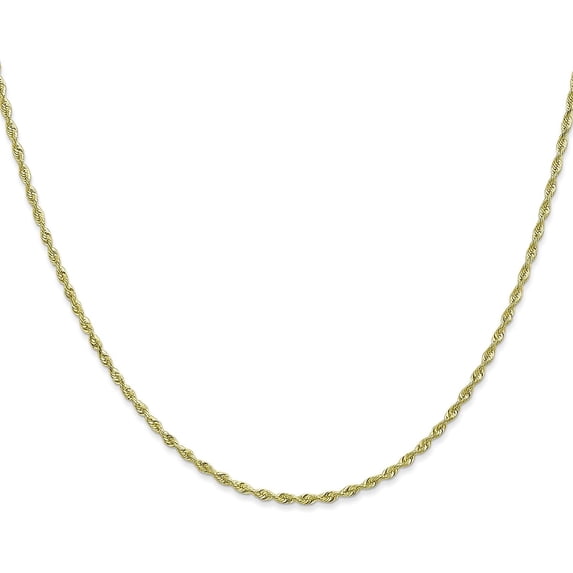 Solid 10k Yellow Gold 2.1mm Diamond Cut Quadruple Rope Chain - 22"