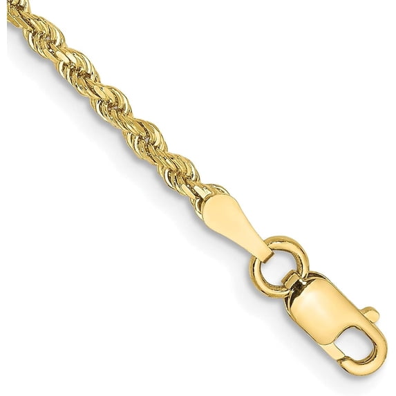 Solid 10k Yellow Gold 2.2mm Diamond-cut Rope Chain - 16"