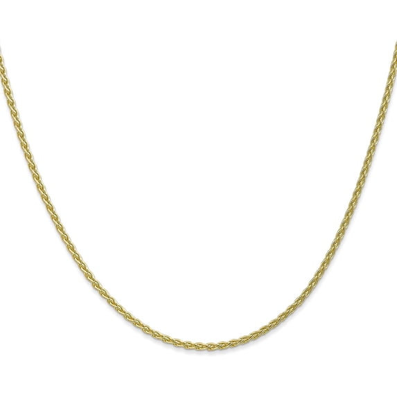 Solid 10k Yellow Gold 2mm Parisian Wheat Chain - 7" Bracelet
