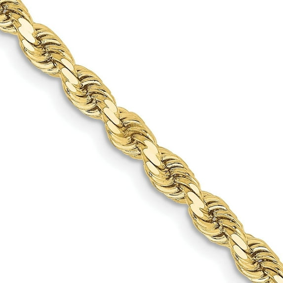 Solid 10k Yellow Gold 3.5mm Diamond-cut Rope Chain - 8" Bracelet