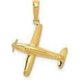 thumbnail image 1 of Solid 10k Yellow Gold 3-D Low-Wing Airplane Pendant - 24mm, 1 of 7