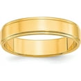 thumbnail image 1 of Solid 10k Yellow Gold 5.2mm Flat with Step Edge Wedding Band Size 9 - Ring Size 9.0, 1 of 6