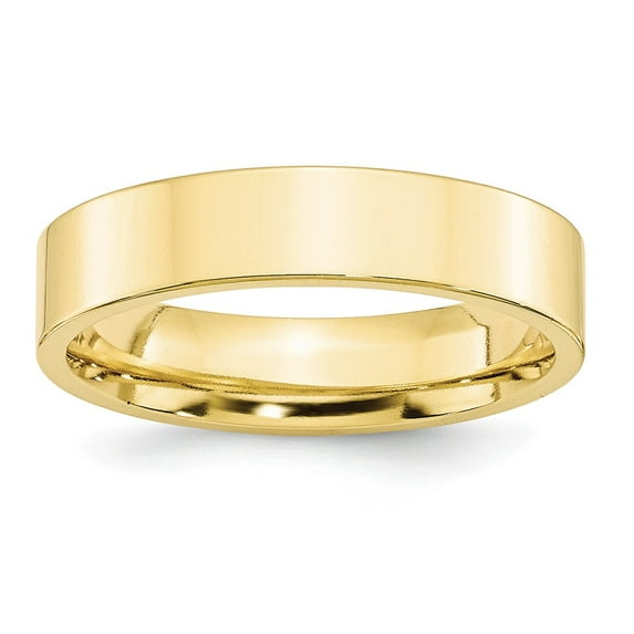 Solid 10k Yellow Gold 5mm Flat Comfort Fit Men's Plain Classic Wedding Band Ring Size 13