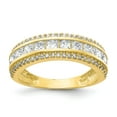 thumbnail image 1 of Solid 10k Yellow Gold CZ Cubic Zirconia Anniversary Ring Band Size 9, 1 of 6