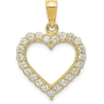 thumbnail image 1 of Solid 10k Yellow Gold CZ Heart Pendant - 20mm, 1 of 5