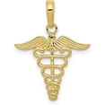 thumbnail image 1 of Solid 10k Yellow Gold Caduceus Pendant - 24mm, 1 of 6