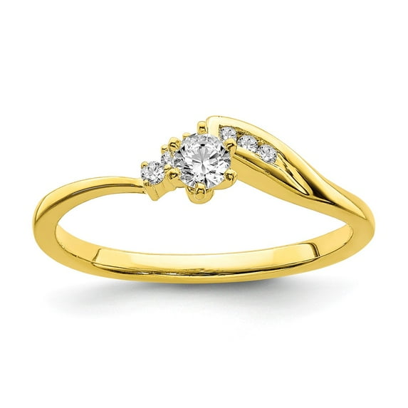 Solid 10k Yellow Gold Diamond Engagement Ring Size 6 (.205 cttw.)