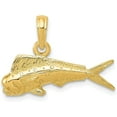 thumbnail image 1 of Solid 10k Yellow Gold Mahi Mahi Fish Pendant - 15mm, 1 of 6