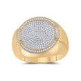 thumbnail image 1 of Solid 10k Yellow Gold Men's Round Diamond Concentric Circle Cluster Engagement Wedding Anniversary Ring Band 5/8 Ct. - Size 11, 1 of 2